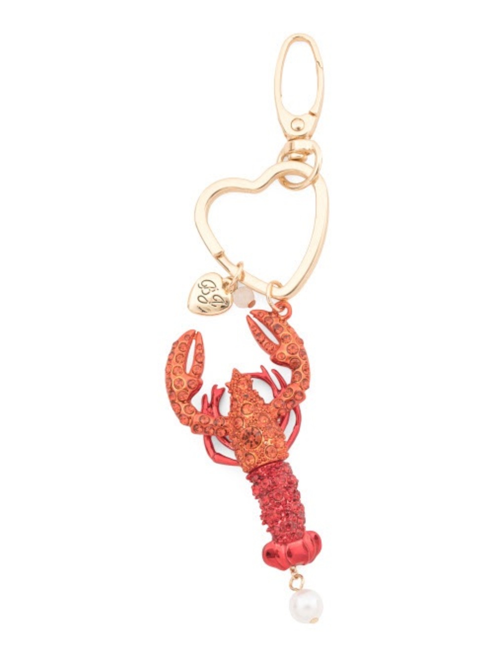 Betsey Johnson Crystal Lobster Bag Charm/Key Fob NWT